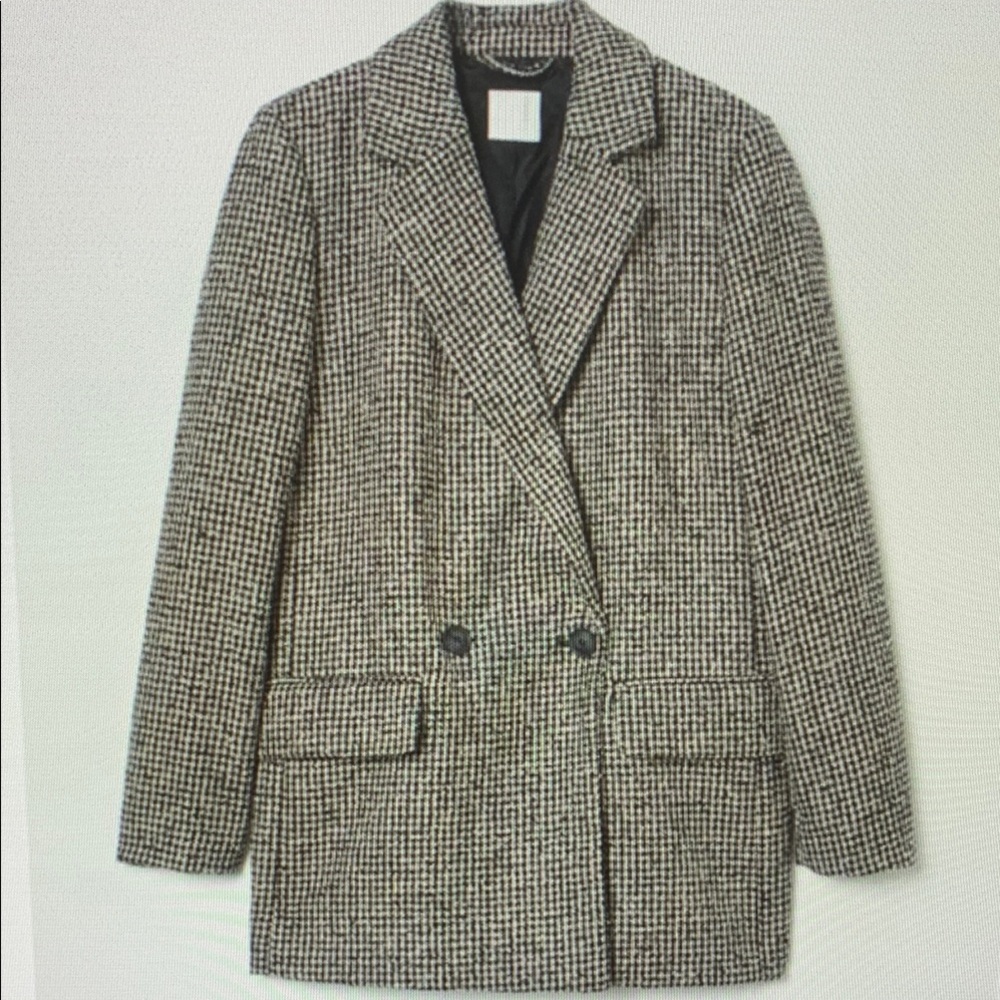 H&M Black and White Checkered Blazer